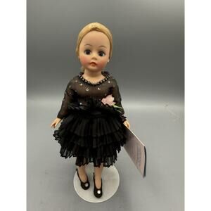 Vintage Madame Alexander Portraitettes Babette Doll 8” Black Dress Tag No Box